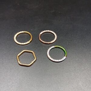 4 New Stainless‎ Steel Hinged Bundle Body Piercings